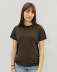 T-shirt con retro in sangallo e fondo smerlato