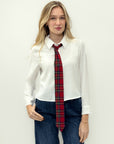 Camicia Elegante con Cravatta Scozzese Inclusa