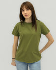 T-shirt con retro in sangallo e fondo smerlato