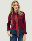 Camicia Elegante con Cravatta Scozzese Inclusa