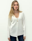 Cardigan Minimal con Bottone Singolo