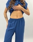 Completo maglia e pantalone in lino