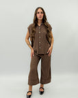 Completo maglia e pantalone in lino