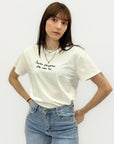 T-shirt con scritta "santa pazienza che non ho"
