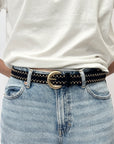 Cintura in suede con borchie
