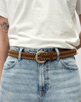Cintura in suede con borchie