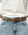 Cintura in suede con borchie