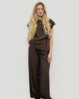 Completo fluido due pezzi con top e pantalone palazzo