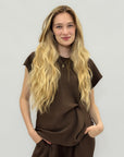 Completo fluido due pezzi con top e pantalone palazzo