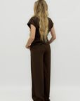 Completo fluido due pezzi con top e pantalone palazzo