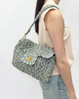 Borsa tote in paglia intrecciata