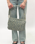 Borsa tote in paglia intrecciata