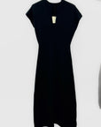 Abito lungo donna in maglia con scollo a V