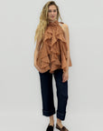 Pantalone cropped con risvolto e linea dritta