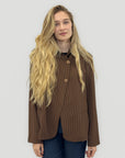 Blazer leggero con collo strutturato e righe sottili