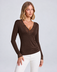 Maglia Scollo a V con Cashmere e Pizzo