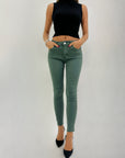 Pantaloni basic in cotone colorati push-up
