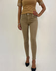 Pantaloni basic in cotone colorati push-up