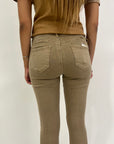 Pantaloni basic in cotone colorati push-up