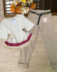 T-shirt con paillettes e frange
