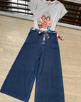 Pantaloni in cotone leggero color jeans