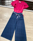 Pantaloni in cotone leggero color jeans