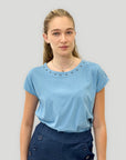 T-Shirt con Borchie sullo Scollo