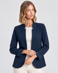 Blazer donna Punto Milano con revers N5 5100 blu, Polly 5, dettaglio busto e polsini