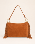 Borsa donna con frange in vera pelle – Camel dettaglio