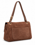 Borsa H4 marrone retro su sfondo bianco
