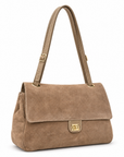 Borsa H4 taupe frontale su sfondo bianco
