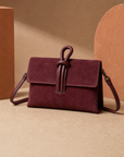 Borsa pochette donna bordeaux con nodo, vista singola