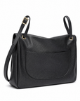 Borsa shopper donna in vera pelle nera, vista posteriore