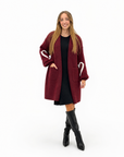 Cappotto donna teddy con cuori – Bordeaux