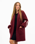 Cappotto donna teddy con cuori – Bordeaux