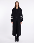 Cappotto donna teddy con cuori – Nero