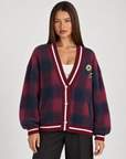 Cardigan giacca donna a quadri bordeaux indossato da Polly 4 - foto 3