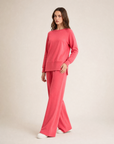 Completo donna 6050 Rosa corallo indossato da Polly 2 - vista tre quarti