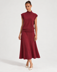 Completo in maglia con gonna lunga bordeaux – Polly 6 – tre-quarti