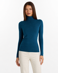 Dolcevita donna basic tinta unita con Polly 4 - Ottanio vista frontale