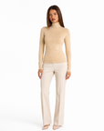 Dolcevita donna basic tinta unita con Polly 4 - Beige vista frontale