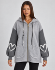 Giacca felpa con maniche in maglia b16 97016, grigio, Polly 4, frontale