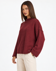 Maglia donna collo rialzato bordò — tre-quarti con Polly 4