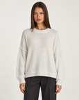 Maglia donna girocollo bianco con Polly 4 – frontale