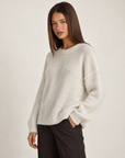 Maglia donna girocollo bianco con Polly 4 – tre-quarti