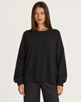 Maglia donna girocollo nero con Polly 4 – frontale
