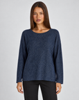 Maglia donna luminosa blu con Polly 4, vista frontale