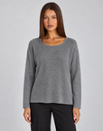 Maglia donna luminosa grigio con Polly 4, vista frontale