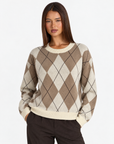 Maglia a rombi t23 1935-1 Panna con Polly 4 – primo piano superiore