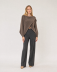 Maglione incrociato N81 5067 - Fango 1 - Polly 5